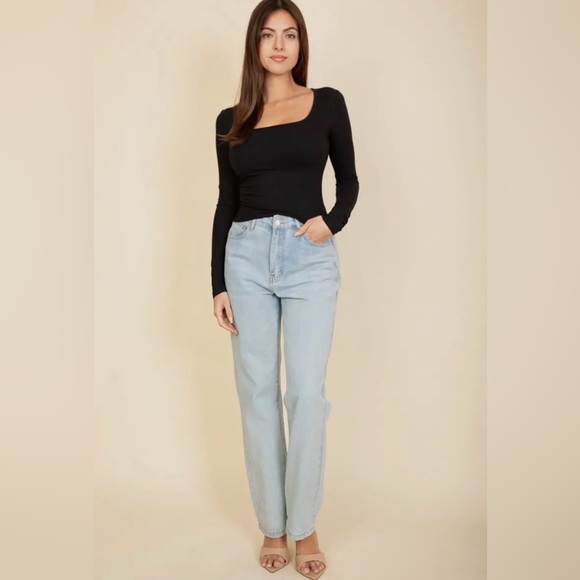 Capella Black Square Neck Long Sleeve Top | Size Small - Picture 4 of 4